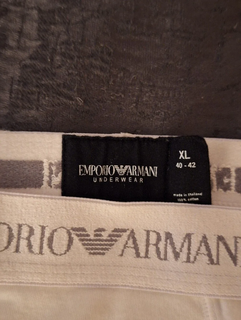 Emporio Armani White Men's Boxer Briefs with Silver Logo Waistband